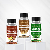 Ashwagandha, Triphala, Brahmi Tablet Combo