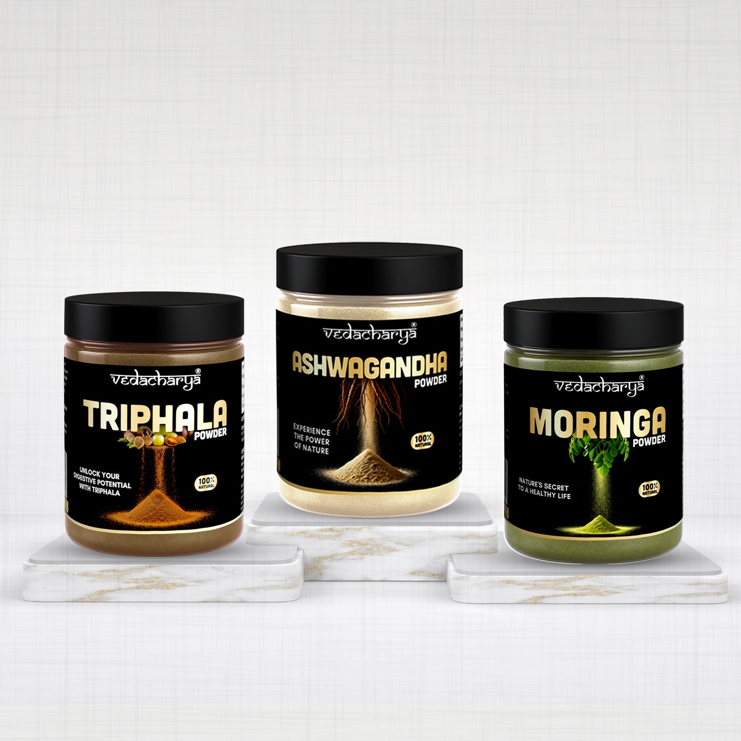 Ashwagandha, Moringa & Triphala Powder Combo