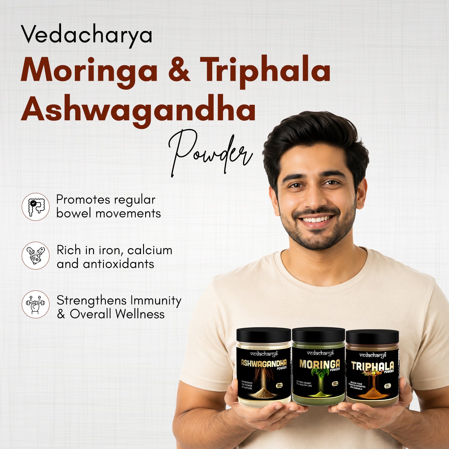 Ashwagandha, Moringa & Triphala Powder Combo