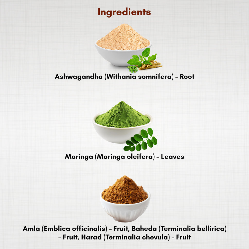 Ashwagandha, Moringa & Triphala Powder Combo