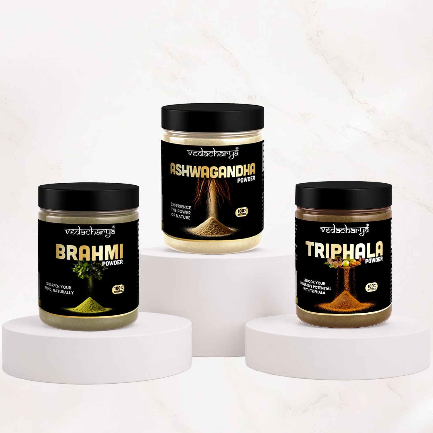 Ashwagandha, Triphala, Brahmi Powder Combo