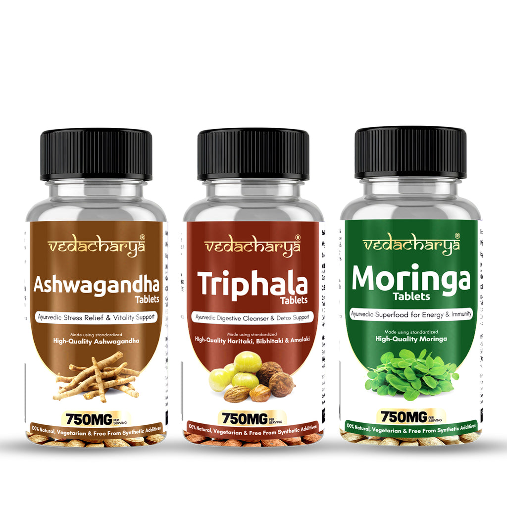 Ashwagandha, Triphala & Moringa Tablets Combo