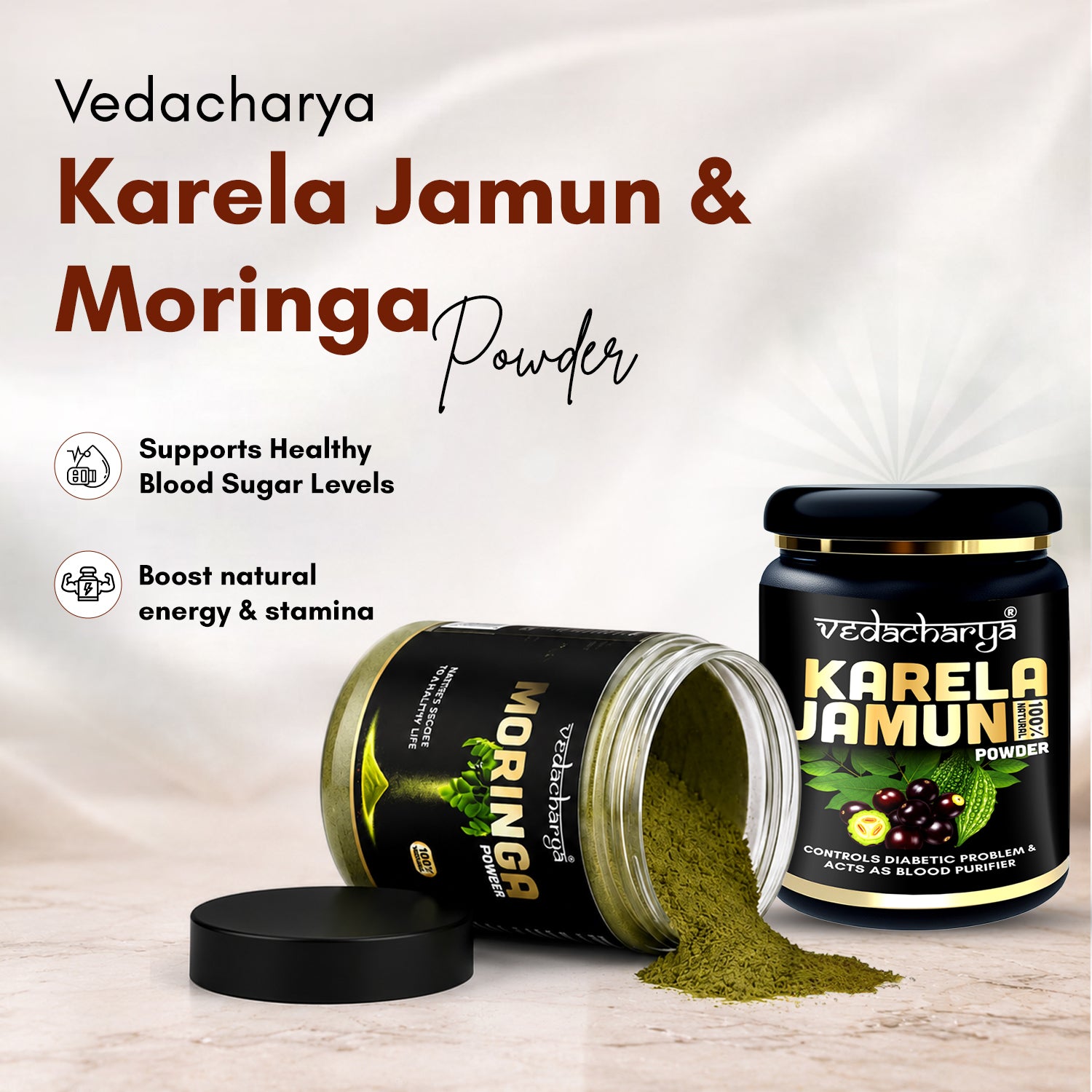 Karela Jamun & Moringa Powder Combo