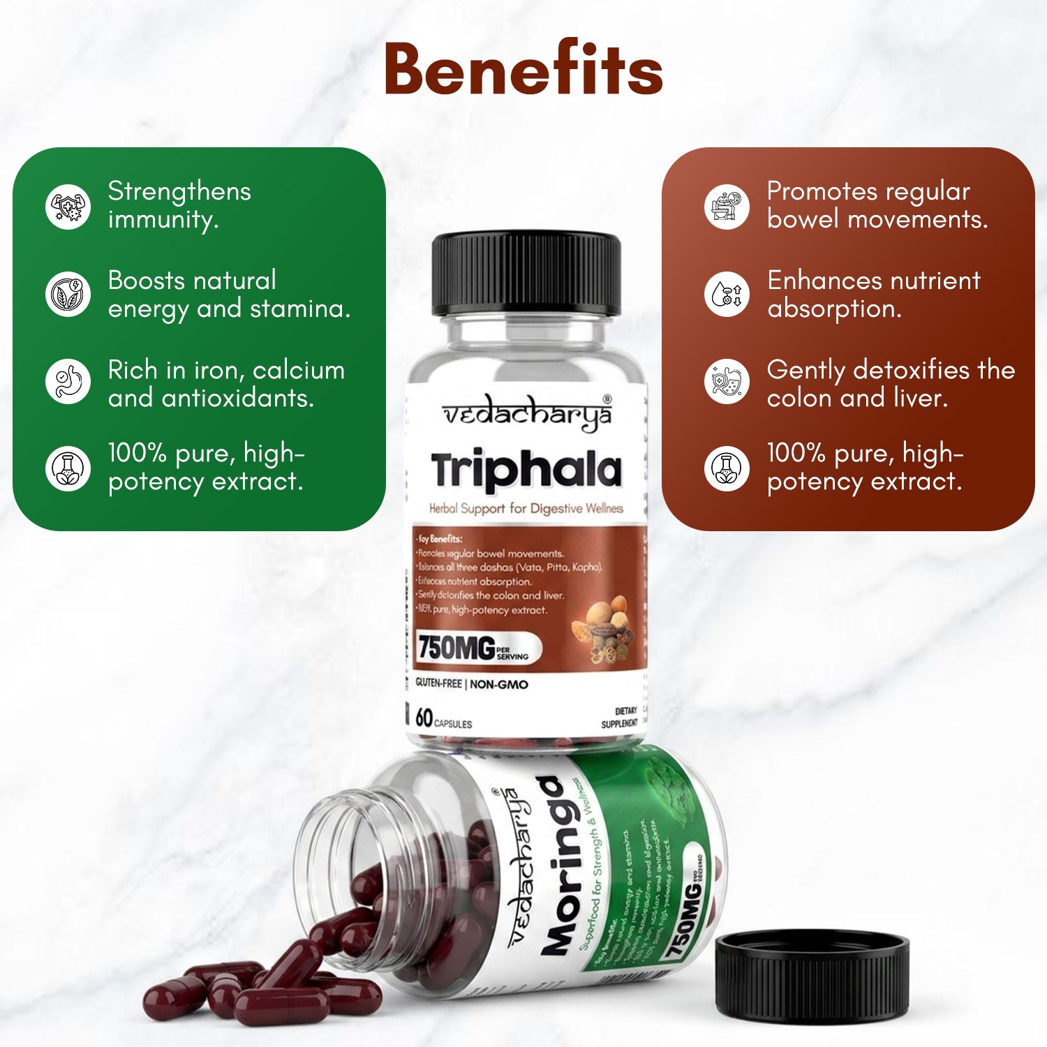 Triphala, Moringa Capsules Combo