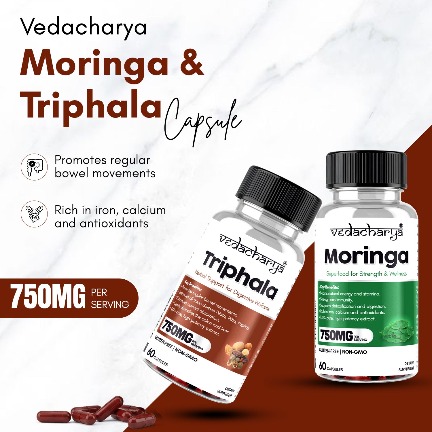 Triphala, Moringa Capsules Combo