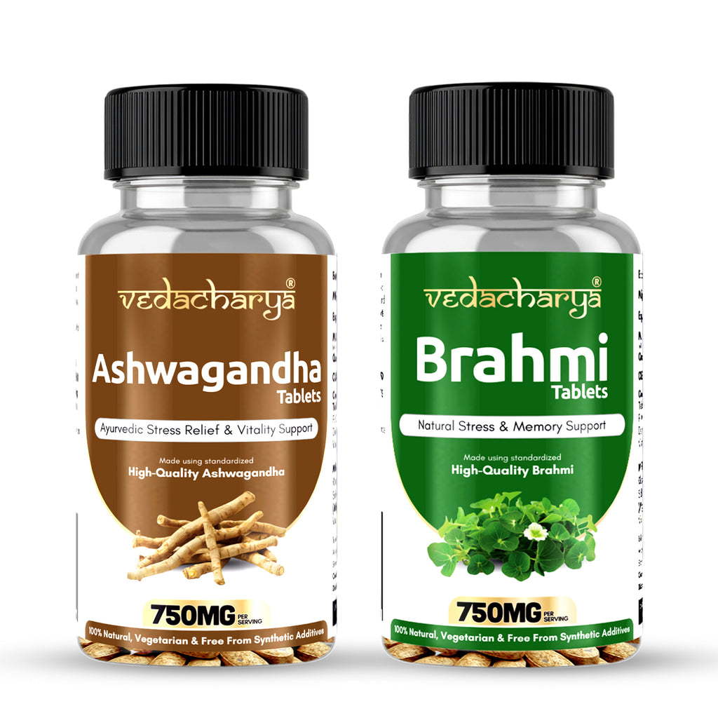 Ashwagandha, Brahmi Tablets Combo
