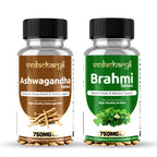 Ashwagandha, Brahmi Tablets Combo