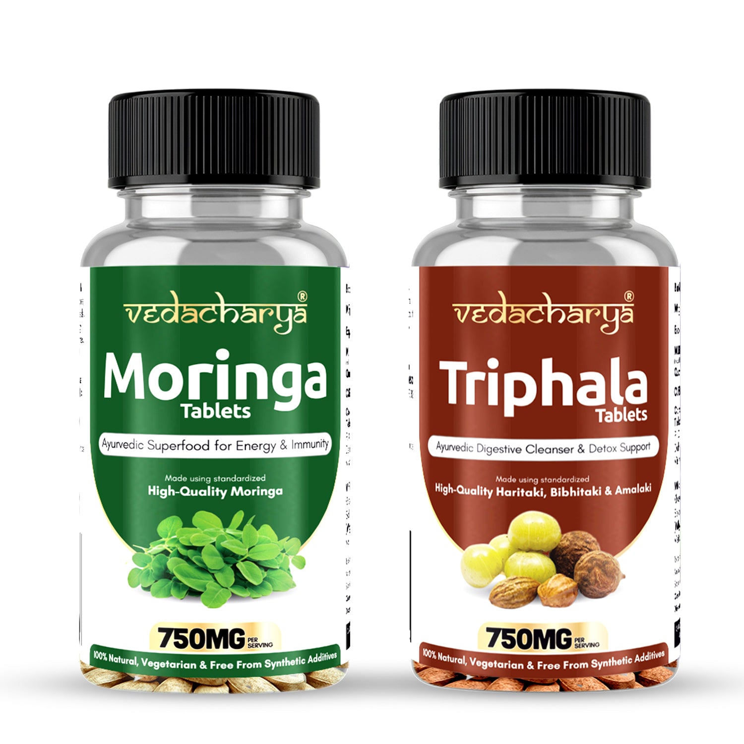 Vedachrya Triphala and Moringa Tablets Combo