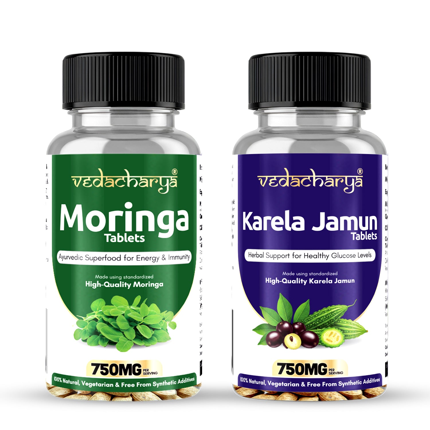 Vedacharya Karela Jamun & Moringa Tablets Combo