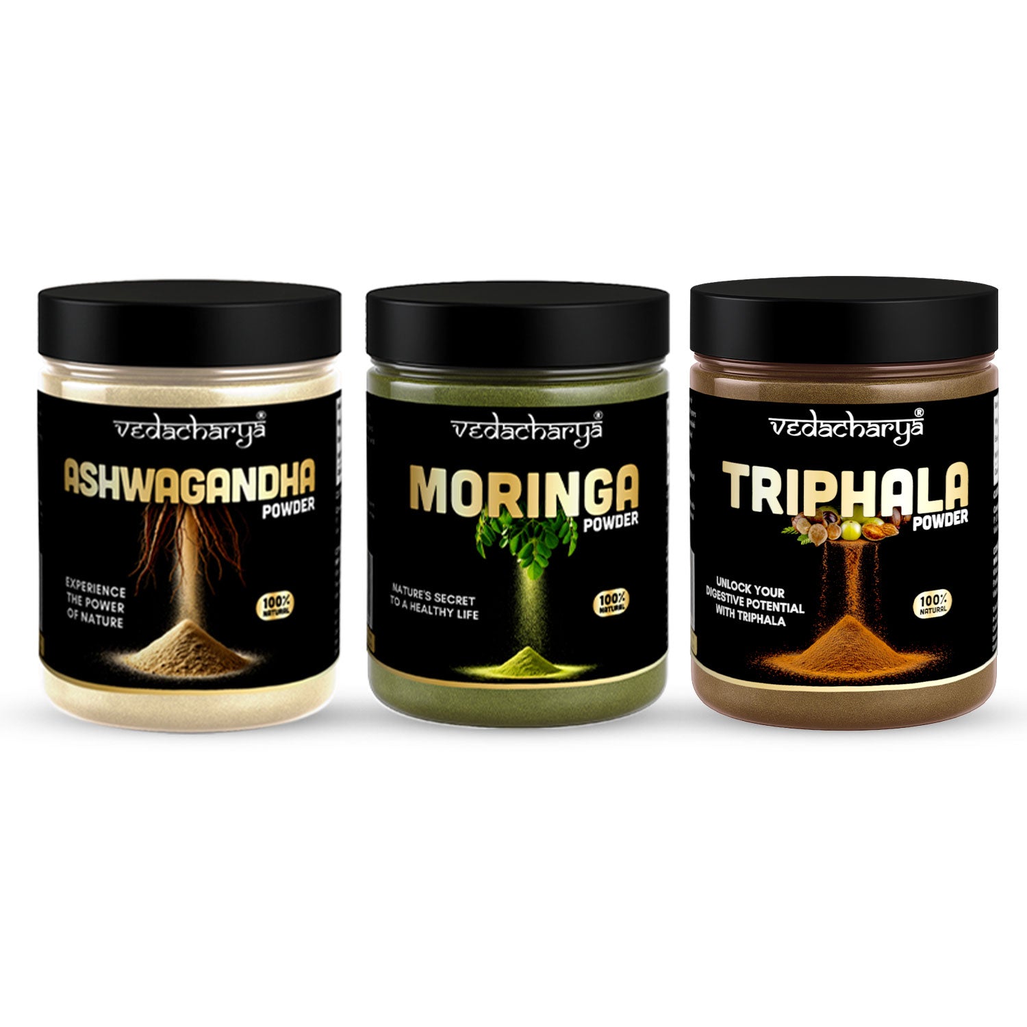 Ashwagandha, Moringa & Triphala Powder Combo