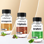 Vedacharya Ashwagandha, Triphala & Brahmi Capsules Combo